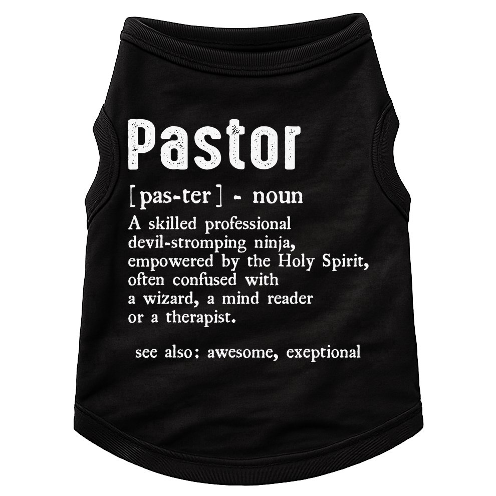 Funny Pastor Definition Gift Christian Preachers Doggie Tank