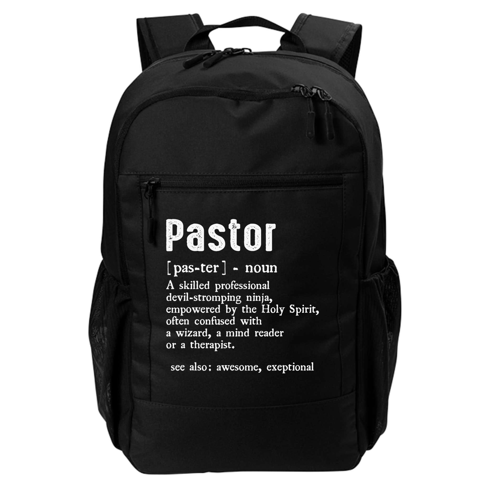 Funny Pastor Definition Gift Christian Preachers Backpack