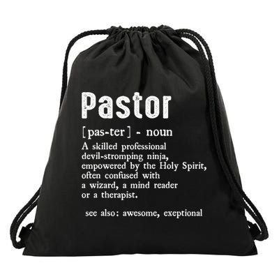 Funny Pastor Definition Gift Christian Preachers Drawstring Bag