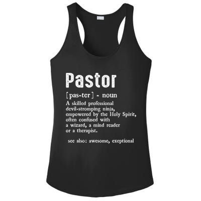 Funny Pastor Definition Gift Christian Preachers Ladies PosiCharge Competitor Racerback Tank