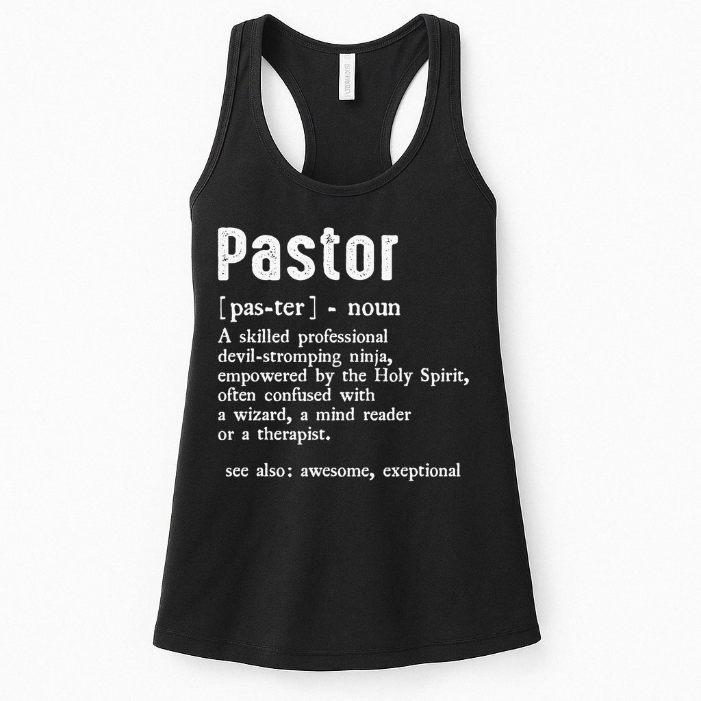Funny Pastor Definition Gift Christian Preachers Womens Tank Top