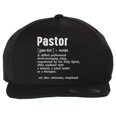 Funny Pastor Definition Gift Christian Preachers Wool Snapback Cap