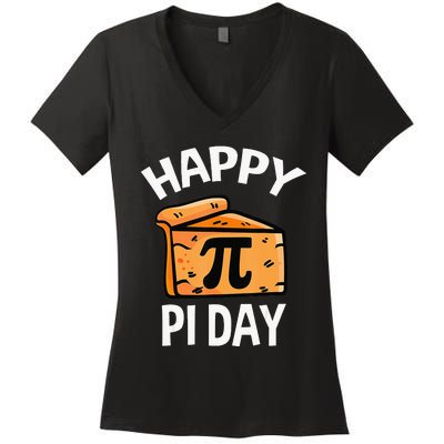 funny Pi Day Digits of Pi Rainbow 3.14 Math Teacher Women's V-Neck T-Shirt