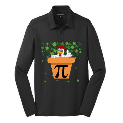 Funny Pi Day 2024 Chicken Pot Pi Day 3.14 Pi Math Day Math Teacher Silk Touch Performance Long Sleeve Polo