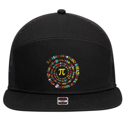Funny Pi Day Twist Pi Math For Pi Day 3.14 7 Panel Mesh Trucker Snapback Hat