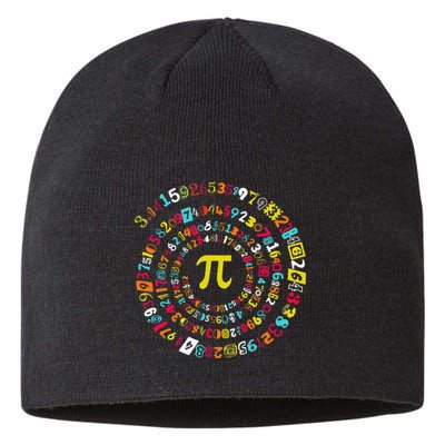Funny Pi Day Twist Pi Math For Pi Day 3.14 Sustainable Beanie