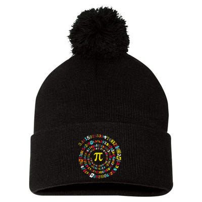 Funny Pi Day Twist Pi Math For Pi Day 3.14 Pom Pom 12in Knit Beanie