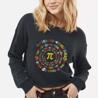 Funny Pi Day Twist Pi Math For Pi Day 3.14 Cropped Pullover Crew