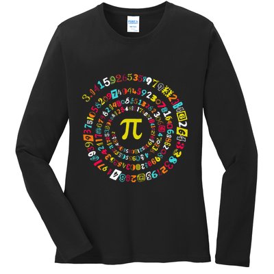 Funny Pi Day Twist Pi Math For Pi Day 3.14 Ladies Long Sleeve Shirt