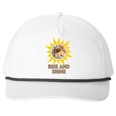 Funny Pug Dog Rise And Shine Snapback Five-Panel Rope Hat