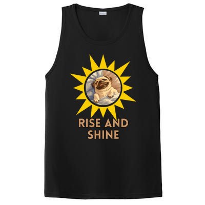 Funny Pug Dog Rise And Shine PosiCharge Competitor Tank