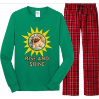 Funny Pug Dog Rise And Shine Long Sleeve Pajama Set