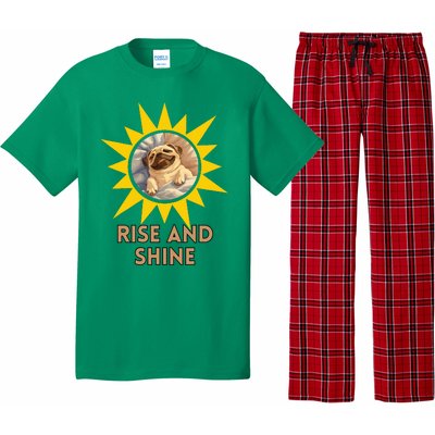 Funny Pug Dog Rise And Shine Pajama Set