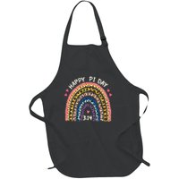 Funny Pi Day Math Teacher Pi Day Geek Nerd Leopard Rainbow Full-Length Apron With Pockets