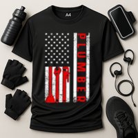 Funny Plumbing Design For  Master Plumber Handyman Cooling Performance Crew T-Shirt