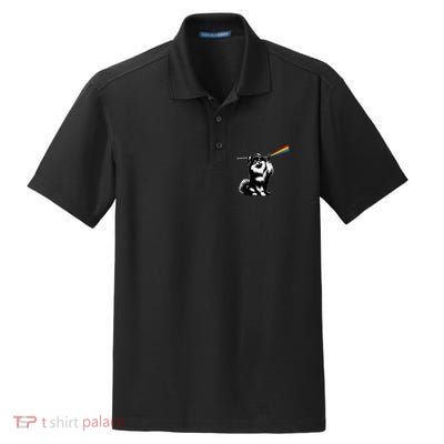 Funny Pomeranian Dog Rock Music Rainbow Fun Dark Side Moon Dry Zone Grid Polo