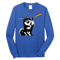 Funny Pomeranian Dog Rock Music Rainbow Fun Dark Side Moon Long Sleeve Shirt