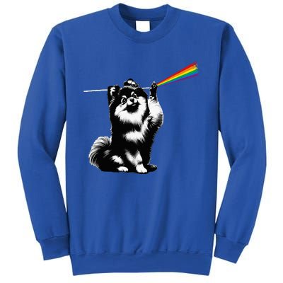 Funny Pomeranian Dog Rock Music Rainbow Fun Dark Side Moon Sweatshirt