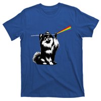 Funny Pomeranian Dog Rock Music Rainbow Fun Dark Side Moon T-Shirt