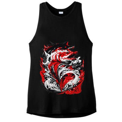Fishing Power Dynamics Of Nature Jumping Salmon Angler Ladies PosiCharge Tri-Blend Wicking Tank