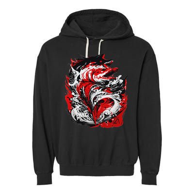 Fishing Power Dynamics Of Nature Jumping Salmon Angler Garment-Dyed Fleece Hoodie