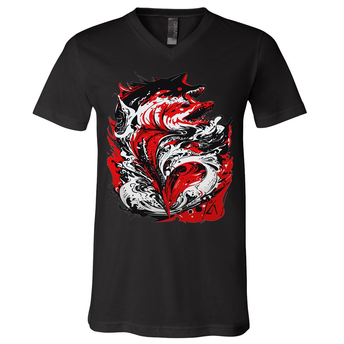 Fishing Power Dynamics Of Nature Jumping Salmon Angler V-Neck T-Shirt