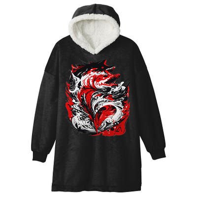 Fishing Power Dynamics Of Nature Jumping Salmon Angler Hooded Wearable Blanket