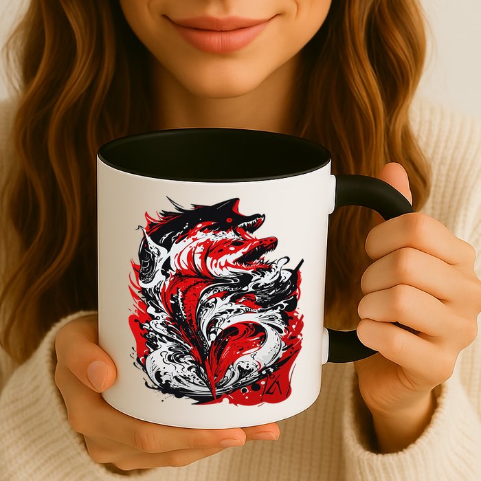 Fishing Power Dynamics Of Nature Jumping Salmon Angler Mug