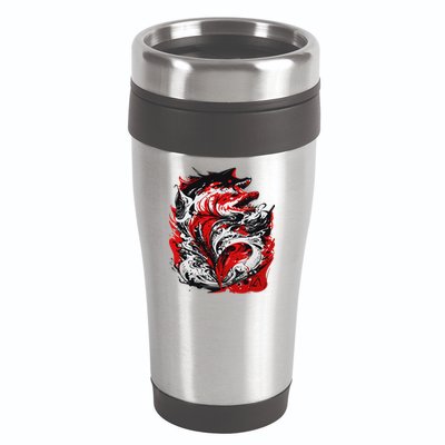 Fishing Power Dynamics Of Nature Jumping Salmon Angler 16oz Travel Tumbler