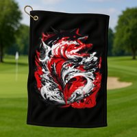 Fishing Power Dynamics Of Nature Jumping Salmon Angler Golf Towel