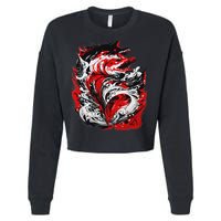 Fishing Power Dynamics Of Nature Jumping Salmon Angler Cropped Pullover Crew