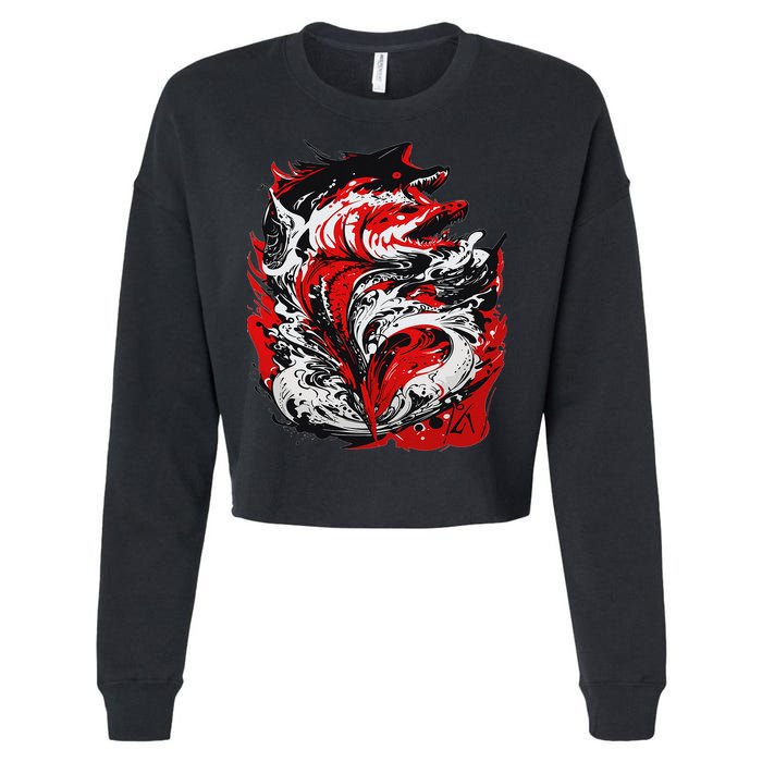 Fishing Power Dynamics Of Nature Jumping Salmon Angler Cropped Pullover Crew