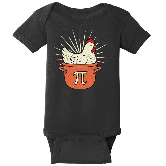 Funny Pi Day Chicken Pot Pi Baby Bodysuit