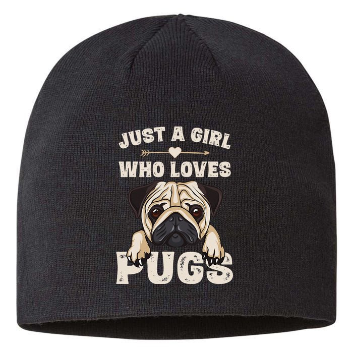 Funny Pug Dog Gifts for Just A Who Loves Pugs Sustainable Beanie