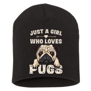 Funny Pug Dog Gifts for Just A Who Loves Pugs Short Acrylic Beanie