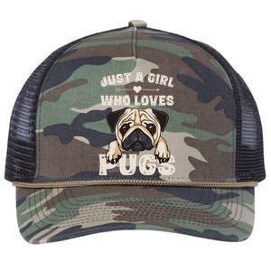 Funny Pug Dog Gifts for Just A Who Loves Pugs Retro Rope Trucker Hat Cap