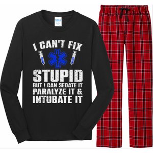 Funny Paramedic Design Emt Paramedic Ems Lover Long Sleeve Pajama Set