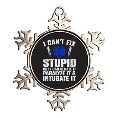 Funny Paramedic Design Emt Paramedic Ems Lover Metallic Star Ornament