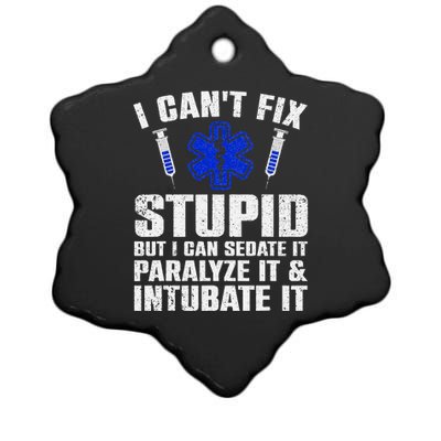 Funny Paramedic Design Emt Paramedic Ems Lover Ceramic Star Ornament