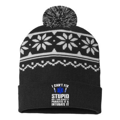 Funny Paramedic Design Emt Paramedic Ems Lover USA-Made Snowflake Beanie