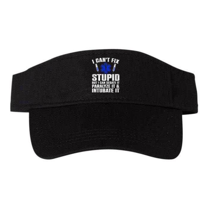 Funny Paramedic Design Emt Paramedic Ems Lover Valucap Bio-Washed Visor