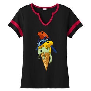 Funny Poison Dart Frogs Ice Cream Ladies Halftime Notch Neck Tee