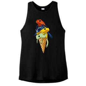 Funny Poison Dart Frogs Ice Cream Ladies PosiCharge Tri-Blend Wicking Tank