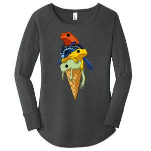 Funny Poison Dart Frogs Ice Cream Women's Perfect Tri Tunic Long Sleeve Shirt