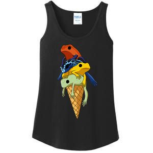 Funny Poison Dart Frogs Ice Cream Ladies Essential Tank