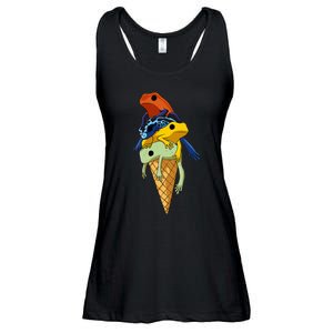 Funny Poison Dart Frogs Ice Cream Ladies Essential Flowy Tank