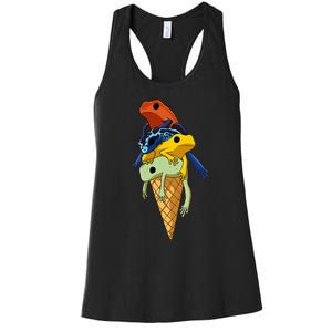 Funny Poison Dart Frogs Ice Cream Women's Racerback Tank