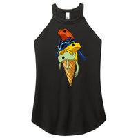 Funny Poison Dart Frogs Ice Cream Women's Perfect Tri Rocker Tank