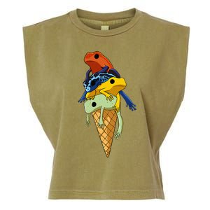 Funny Poison Dart Frogs Ice Cream Garment-Dyed Women's Muscle Tee