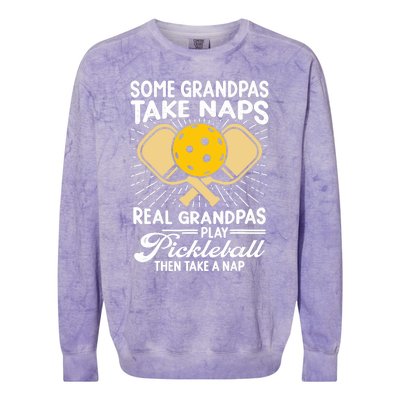 Funny Pickleball Design For Grandpa Pickleball Player Colorblast Crewneck Sweatshirt